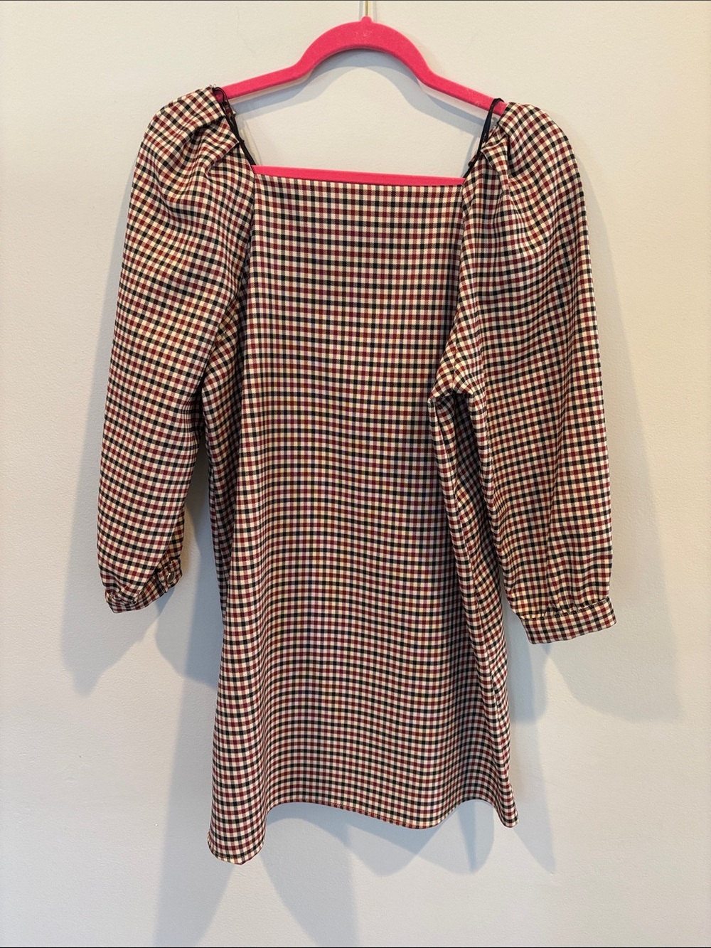 Zara Red and Black Checkered Dress